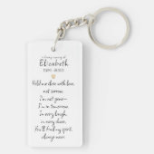 Porte-clés Simple Gold Heart Photo Poem Memorial (Dos)