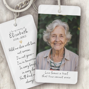 Porte-clés Simple Gold Heart Photo Poem Memorial