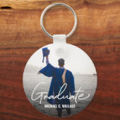 Porte-clés Simple Graduate Moderne Script Message photo perso (Recto)