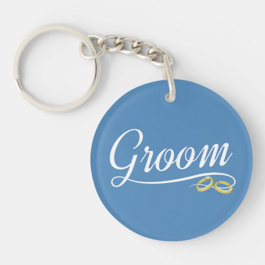 Porte-clés Simple Groom Floral Wedding Calligraphy | Porte-cl (Devant)