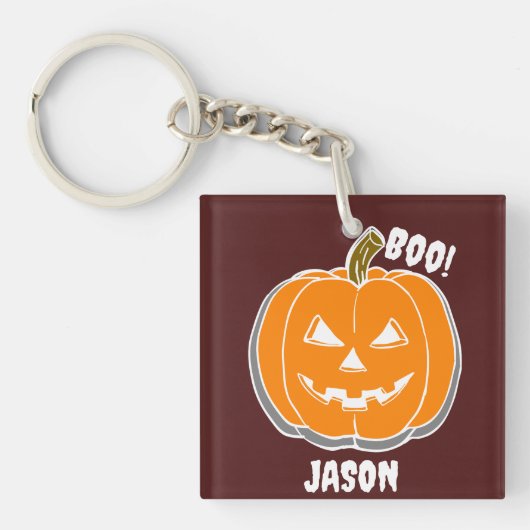 Porte-clés Simple Happy Halloween boo citrouille éffrayant (Devant)