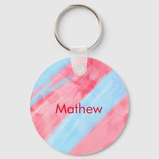 Porte-clés simple initial letter mongram add your name red b (Recto)