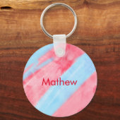 Porte-clés simple initial letter mongram add your name red b (Recto)