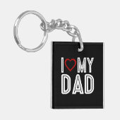 Porte-clés Simple J'Aime Le Coeur Ma Typographie Papa | PORTE (Devant gauche)