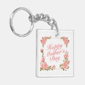 Porte-clés Simple Joyeuse Fête des Mères Floral Porte - clé (Devant gauche)