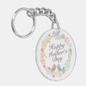 Porte-clés Simple Joyeuse Fête des Mères Floral Porte - clé d (Devant gauche)