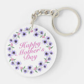 Porte-clés Simple Joyeuse Fête des Mères Floral Porte - clé d (Dos)