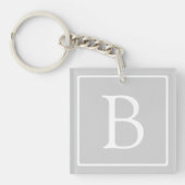 Porte-clés Simple Light Grey monogram (Devant)