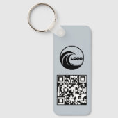 Porte-clés Simple Logo Code QR Entreprise Bleu (Recto)