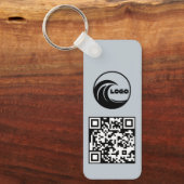 Porte-clés Simple Logo Code QR Entreprise Bleu (Recto)