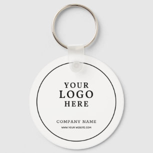 Porte-clés Simple Logo de Société Blanc Code Qr Promotionnel