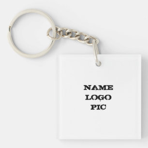 Porte-clés Simple logo personnalisé élégant minimal ici entre