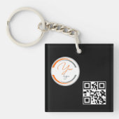 Porte-clés Simple Logo QR Code Business Black (Devant)