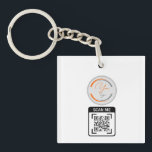 Porte-clés Simple Logo QR Code Business White<br><div class="desc">Add your own logo and QR code to this striking minimalist professional design. Great for employee branding,  or as a promotional product for your employees,  clients and customers.</div>