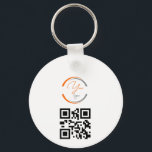 Porte-clés Simple Logo QR Code Business White<br><div class="desc">Add your own logo and QR code to this striking minimalist professional design. Great for employee branding,  or as a promotional product for your employees,  clients and customers.</div>