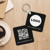 Porte-clés Simple Logo QR Code Noir Scan Me Marque