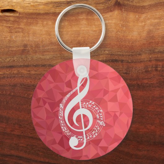 Porte-clés Simple mais beau graphique de notes musicales (Recto)