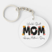Porte-clés Simple Meilleure Maman du Monde Calligraphie pour (Devant)
