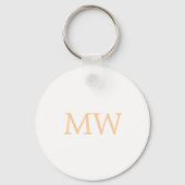 Porte-clés simple minimal ajouter nom monogramme orange bleu (Verso)