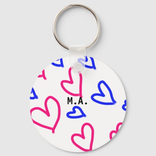 Porte-clés SIMPLE MINIMAL.CUTIE AJOUTER NOM BÉBÉ cœur ajouter (Recto)