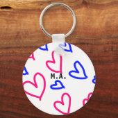 Porte-clés SIMPLE MINIMAL.CUTIE AJOUTER NOM BÉBÉ cœur ajouter (Recto)