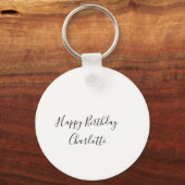 Porte-clés SIMPLE MINIMAL.CUTIE AJOUTER NOM BÉBÉ joyeux anniv (Recto)