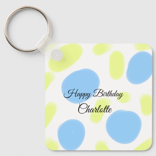 Porte-clés SIMPLE MINIMAL.CUTIE AJOUTER NOM BÉBÉ joyeux anniv (Recto)