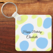 Porte-clés SIMPLE MINIMAL.CUTIE AJOUTER NOM BÉBÉ joyeux anniv (Recto)