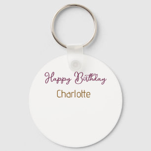 Porte-clés SIMPLE MINIMAL.CUTIE AJOUTEZ LE NOM DE BÉBÉ joyeux