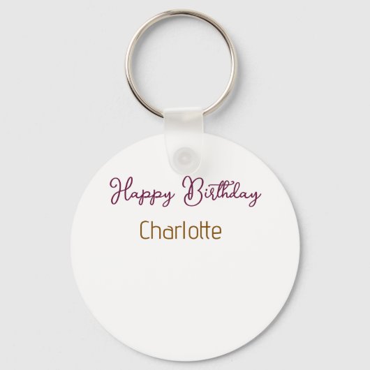Porte-clés SIMPLE MINIMAL.CUTIE AJOUTEZ LE NOM DE BÉBÉ joyeux (Recto)