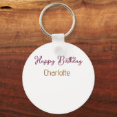 Porte-clés SIMPLE MINIMAL.CUTIE AJOUTEZ LE NOM DE BÉBÉ joyeux (Recto)