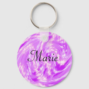 Porte-clés simple minimal léger pastel rose ajoutez votre nom