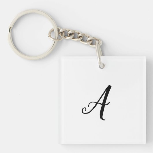 PORTE-CLÉS SIMPLE MINIMAL MONOGRAMME ÉLÉGANT (Devant)