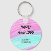 Porte-clés simple minimum ajouter votre logo nom aquarelle ke (Recto)