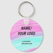 Porte-clés simple minimum ajouter votre logo nom aquarelle ke (Verso)