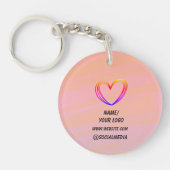 Porte-clés simple minimum ajouter votre logo nom aquarelle ke (Devant)