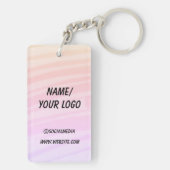 Porte-clés simple minimum ajouter votre logo nom aquarelle ke (Dos)