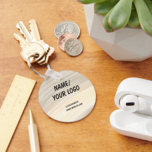 Porte-clés simple minimum ajouter votre logo nom aquarelle ke