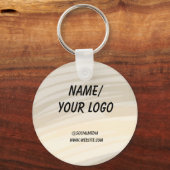 Porte-clés simple minimum ajouter votre logo nom aquarelle ke (Recto)
