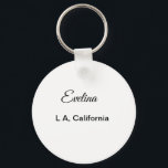 Porte-clés Simple minimum ajouter votre nom texte place ville<br><div class="desc">Conception</div>