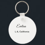 Porte-clés Simple minimum ajouter votre nom texte place ville<br><div class="desc">Conception</div>