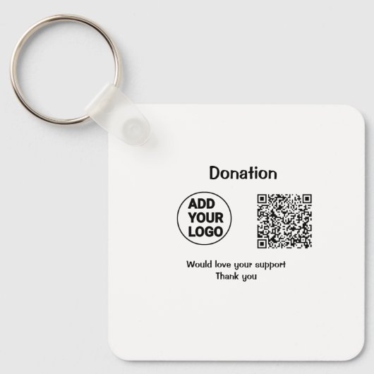 Porte-clés Simple minimum q r code ajouter le logo texte des (Recto)