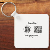 Porte-clés Simple minimum q r code ajouter le logo texte des (Recto)