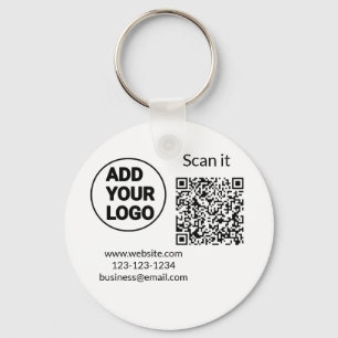 Porte-clés Simple minimum q r code ajouter logo code d'analys