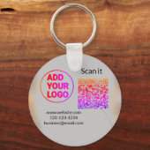 Porte-clés Simple minimum q r code ajouter logo code d'analys (Recto)