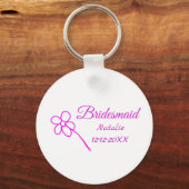 Porte-clés Simple minimum rose bridesmaid ajouter le nom de l (Recto)