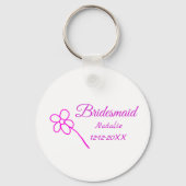 Porte-clés Simple minimum rose bridesmaid ajouter le nom de l (Verso)