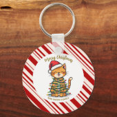Porte-clés Simple modèle moderne de joyeux Noël chaton CatMAS (Recto)