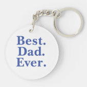 Porte-clés Simple Modern Best Your Text Ever Bleu typographie (Dos)