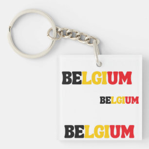Porte-clés Simple Moderne Belgique National Drapeau Vêtements